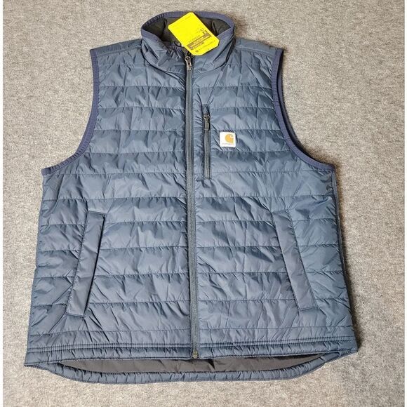 Carhartt Mens Rain Defender Mens Full Zipper Jacket Size L Insulated Nylon Vest - Picture 1 of 10